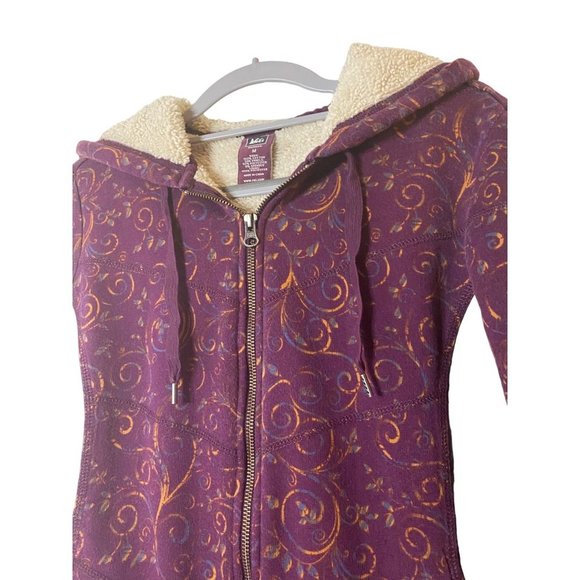 REI Sweater Womens Purple Green Sherpa Lined Hiking Outdoors Casual Ladies Sz M - Picture 5 of 10